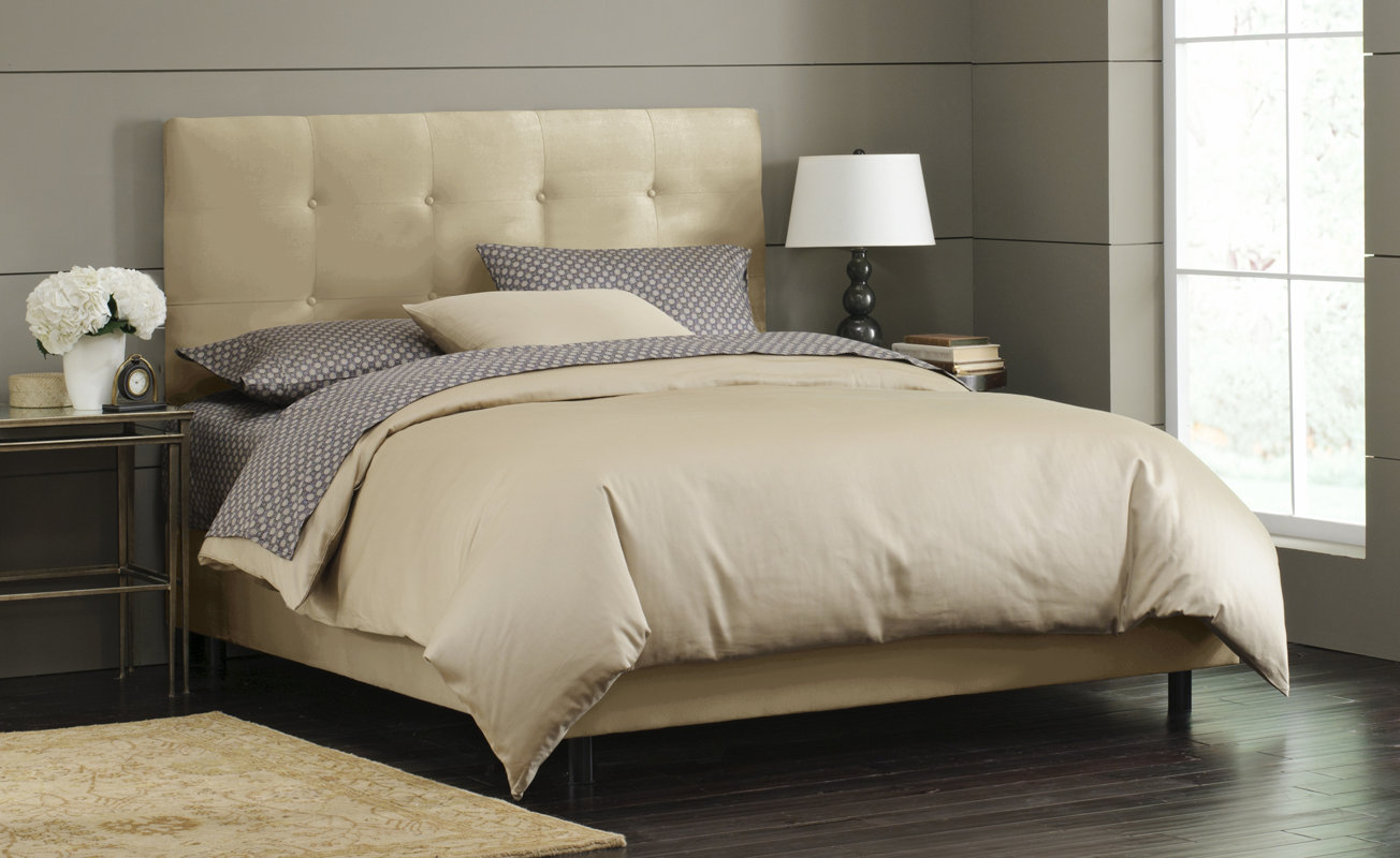 Skyline Furniture Double Button Tufted Upholstered Panel Bed & Reviews